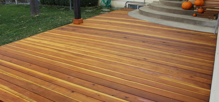 Smooth Redwood Decking in La Canada Flintridge, CA